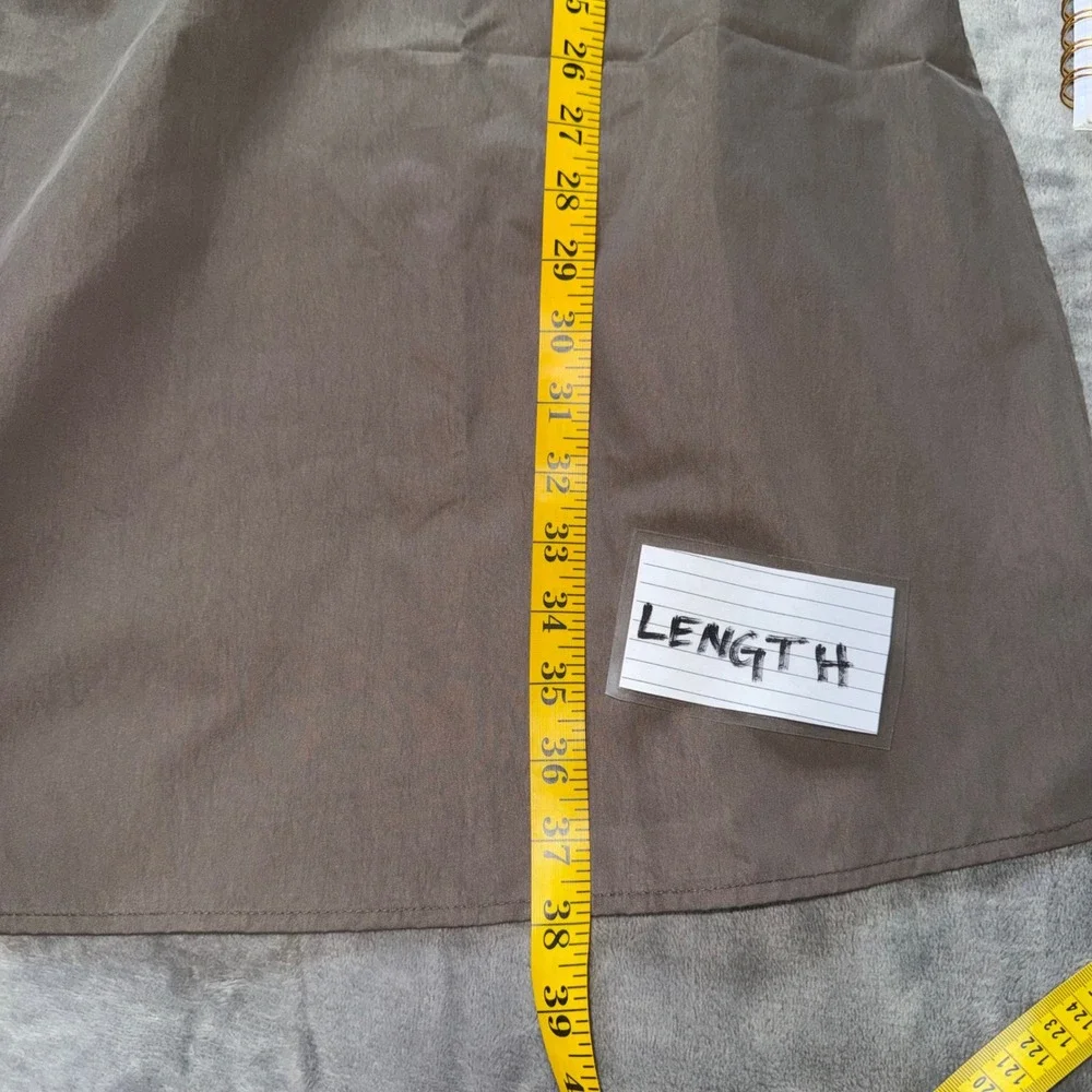 Kenneth Cole Maxi Skirt XL Mocha Brown Elastic Waist Pockets Side Slit Solid NWT